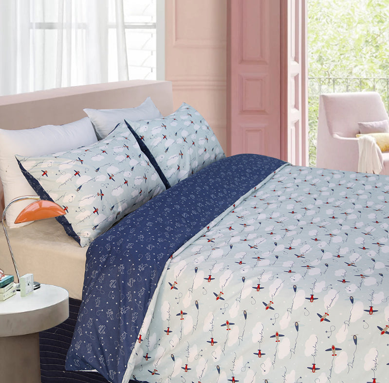 Shangri-La Kids Dreams Reversible Quilt Cover Set | 2 Sided Soft Wrinkle Free Children's Duvet Cover