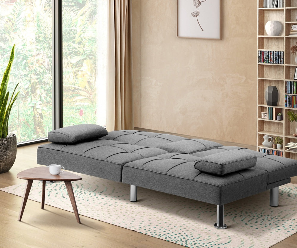 Marlo 3 Seater Sofa Couch and Fold Out Futon Bed | Adjustable Luxury Futon Sofa Couch