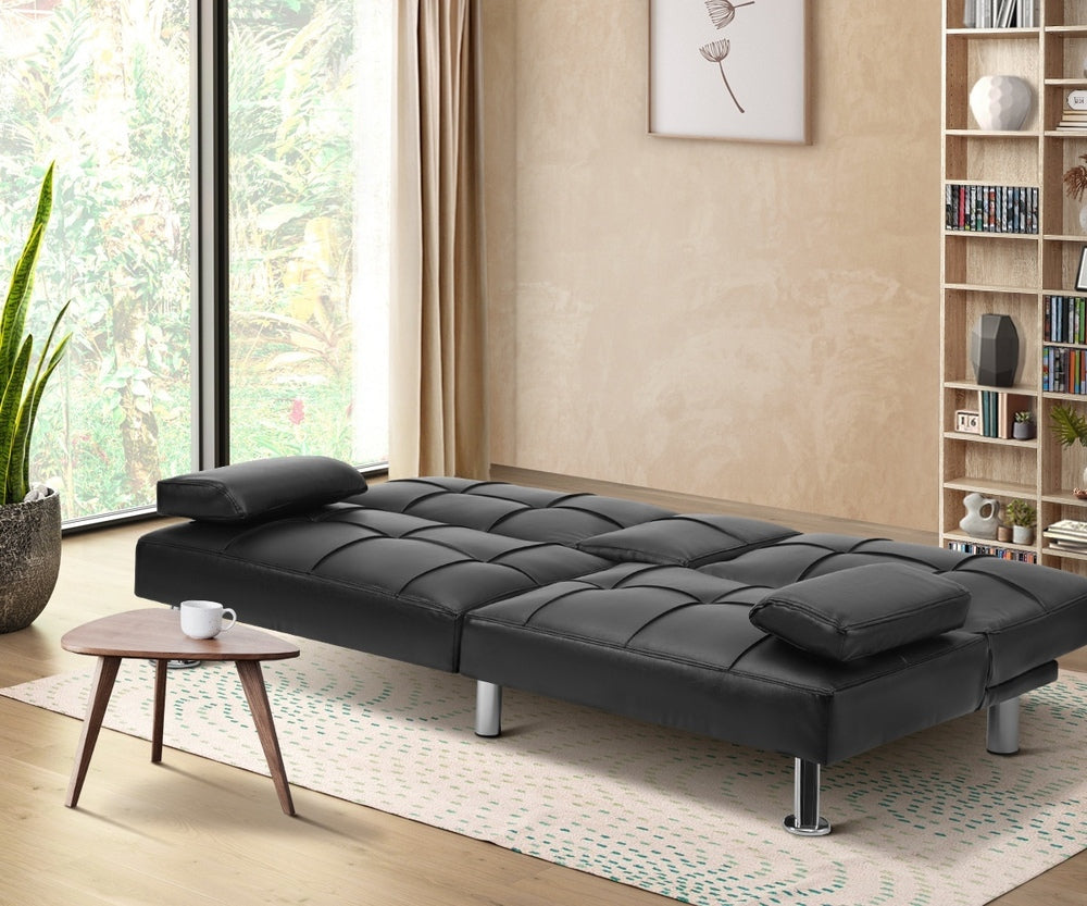 Marlo 3 Seater Sofa Couch and Fold Out Futon Bed | Adjustable Luxury Futon Sofa Couch