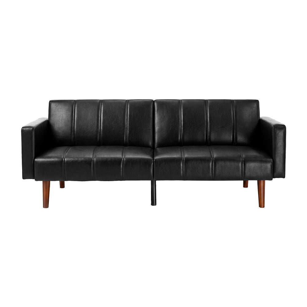 Astore 3 Seater Sofa Couch and Fold Out Futon Bed | 195cm PU Leather Adjustable Luxury Futon Sofa