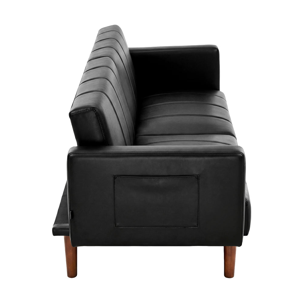 Astore 3 Seater Sofa Couch and Fold Out Futon Bed | 195cm PU Leather Adjustable Luxury Futon Sofa