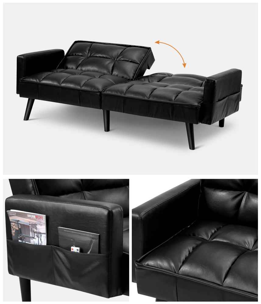 Sierra Two in One 3 Seater Sofa Couch and Fold Out Futon Bed | Super Luxury Converible Futon Sofa Couch