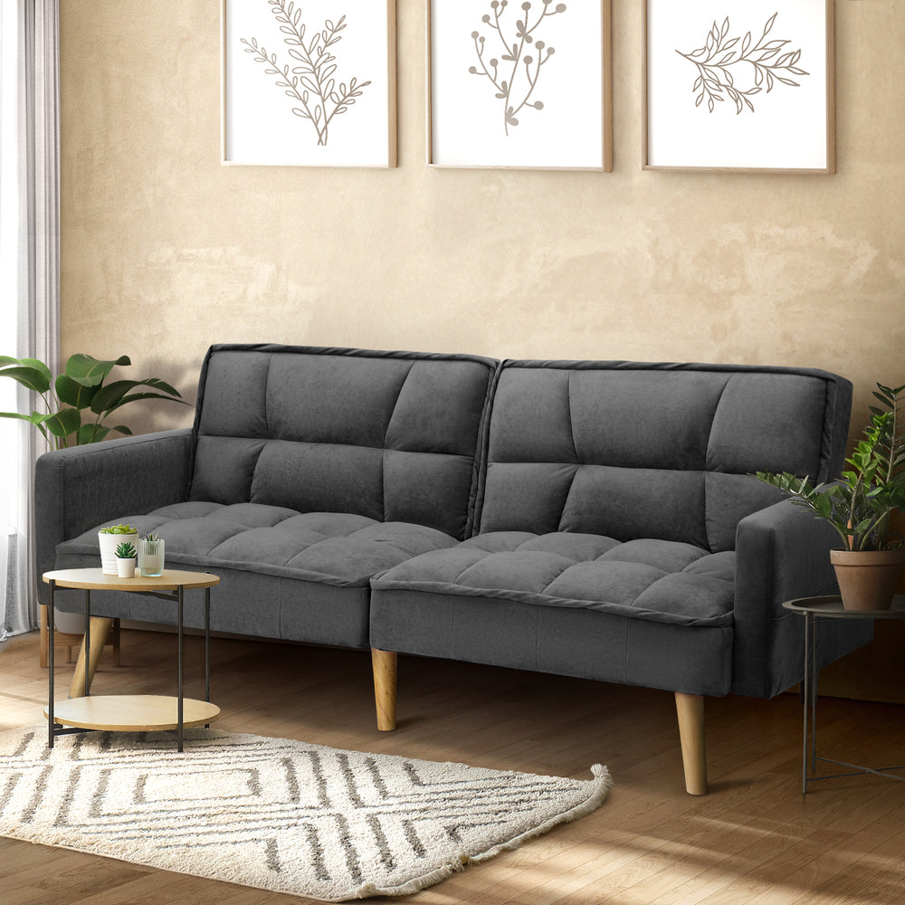 Sierra Two in One 3 Seater Sofa Couch and Fold Out Futon Bed | Super Luxury Converible Futon Sofa Couch