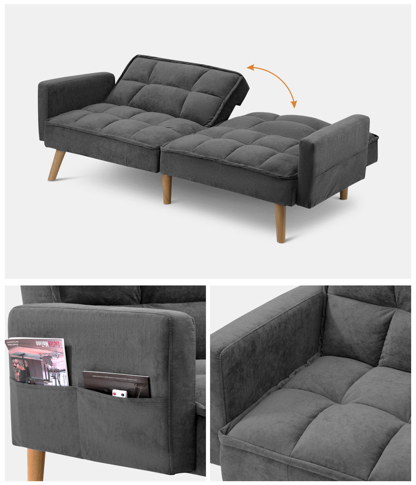 Sierra 3 Seater Sofa Couch and Fold Out Futon Bed | Super Luxury Converible Futon Sofa Couch
