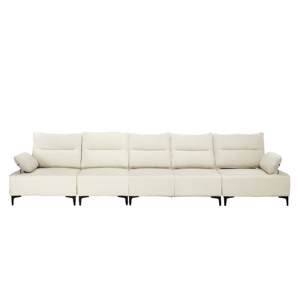 Valore Plush Fabric Modular Sofa Couch | Soft Chenille Fabric Modular Lounge Adjustable Armrests