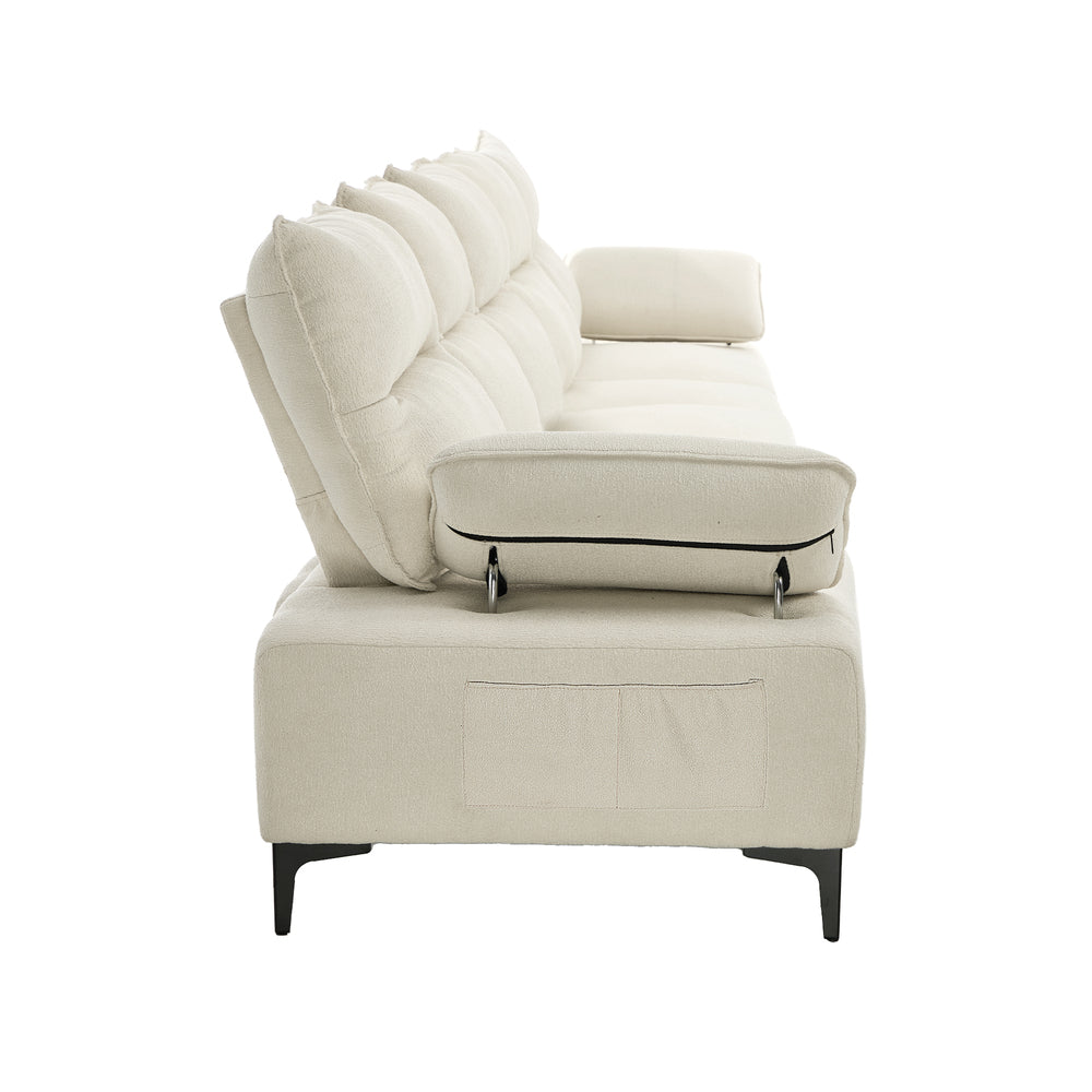 Valore Plush Fabric Modular Sofa Couch | Soft Chenille Fabric Modular Lounge Adjustable Armrests