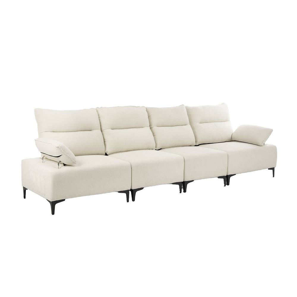 Valore Plush Fabric Modular Sofa Couch | Soft Chenille Fabric Modular Lounge Adjustable Armrests
