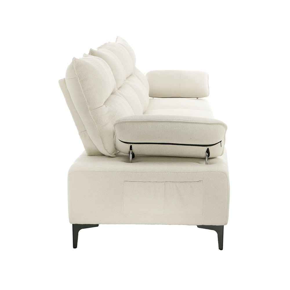 Valore Plush Fabric Modular Sofa Couch | Soft Chenille Fabric Modular Lounge Adjustable Armrests