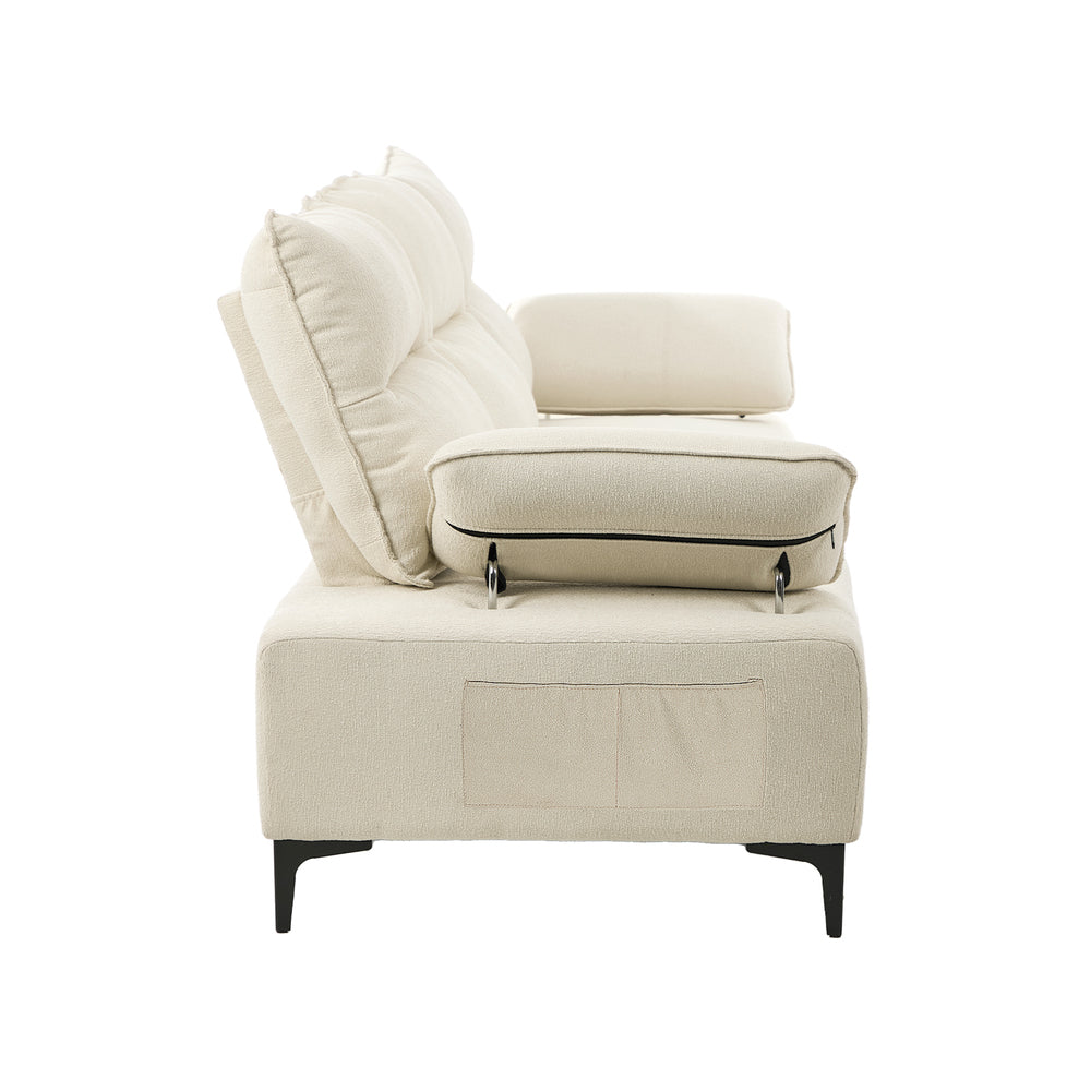 Valore Plush Fabric Modular Sofa Couch | Soft Chenille Fabric Modular Lounge Adjustable Armrests