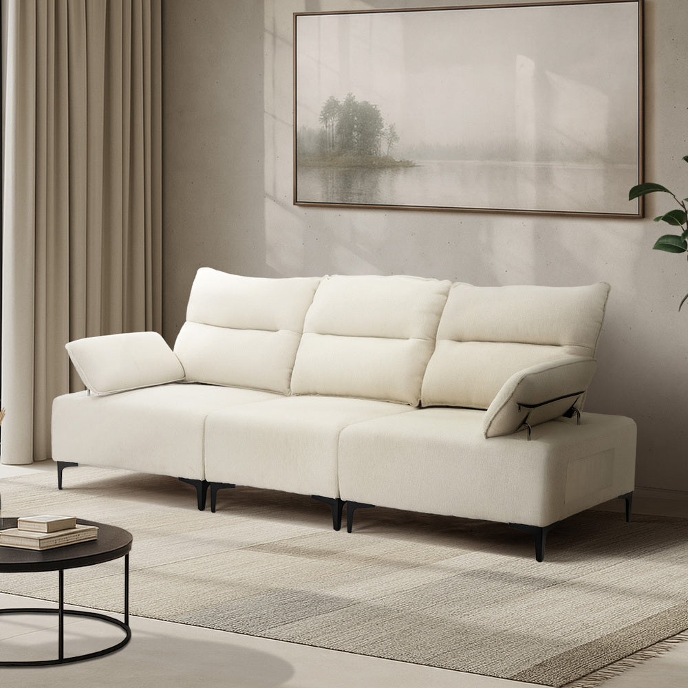 Valore Plush Fabric Modular Sofa Couch | Soft Chenille Fabric Modular Lounge Adjustable Armrests