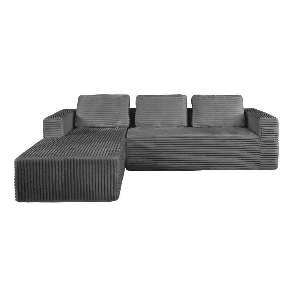 Allure Plush L Shape Frameless Sofa Lounge | 3.5 Seater Couduroy Super Soft Cloud Feel Sofa