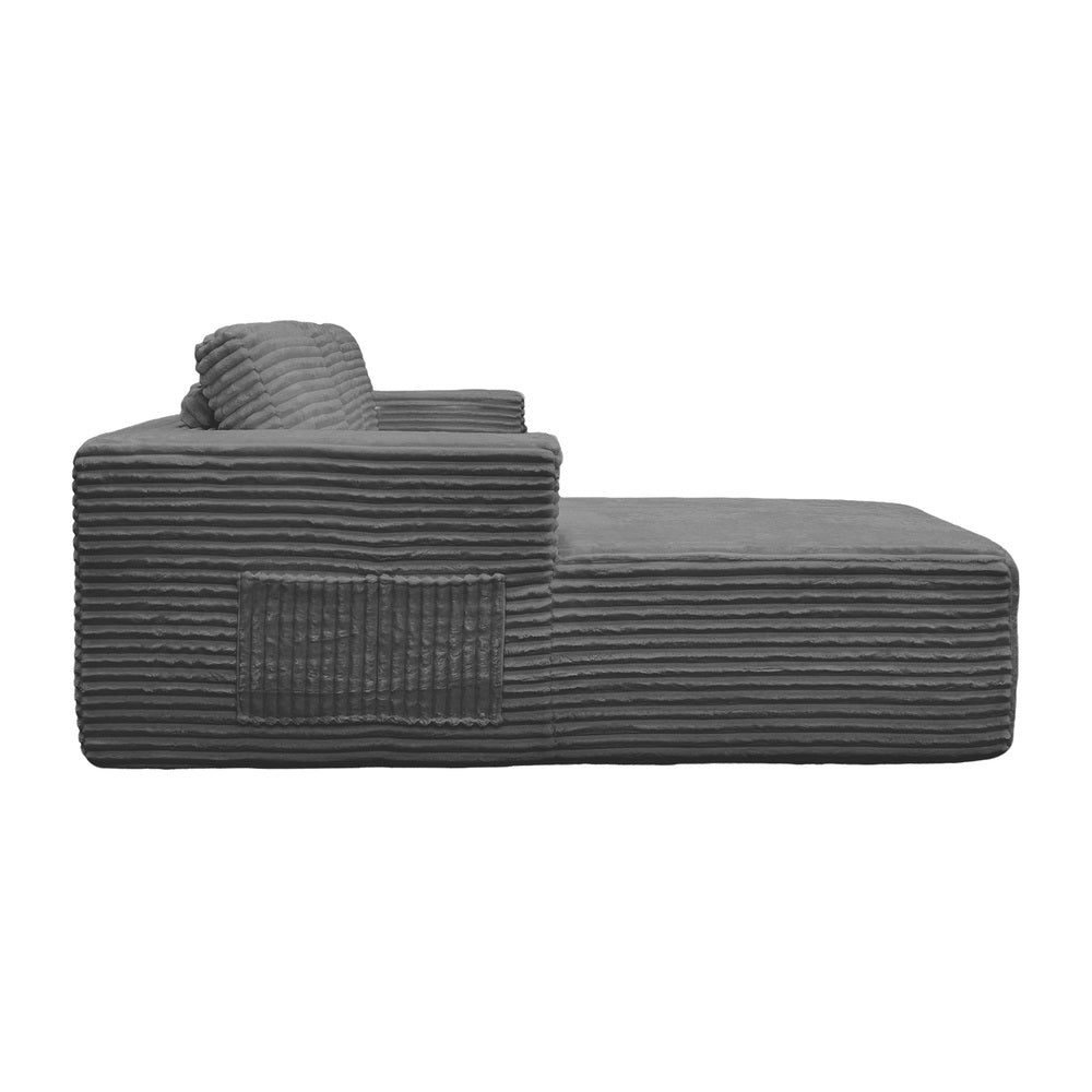 Allure Plush L Shape Frameless Sofa Lounge | 3.5 Seater Couduroy Super Soft Cloud Feel Sofa