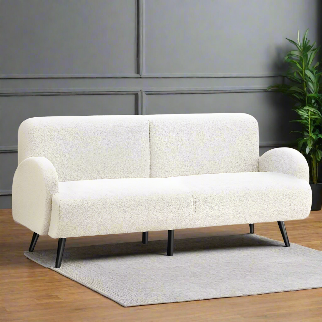 Teddy Milo Boucle 3 Seater Sofa Couch Lounge | Luxury Teddy Boucle Fabric Sofa Couch
