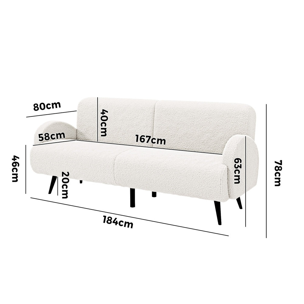 Teddy Milo Boucle 3 Seater Sofa Couch Lounge | Luxury Teddy Boucle Fabric Sofa Couch