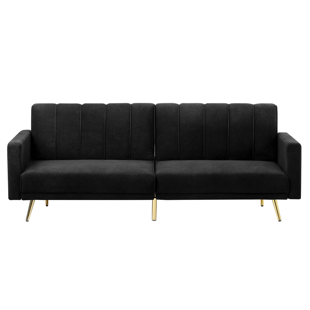 Lucrezia Velvet 3 Seater Sofa Couch and Fold Out Futon Bed | Adjustable Luxury Futon Sofa Couch