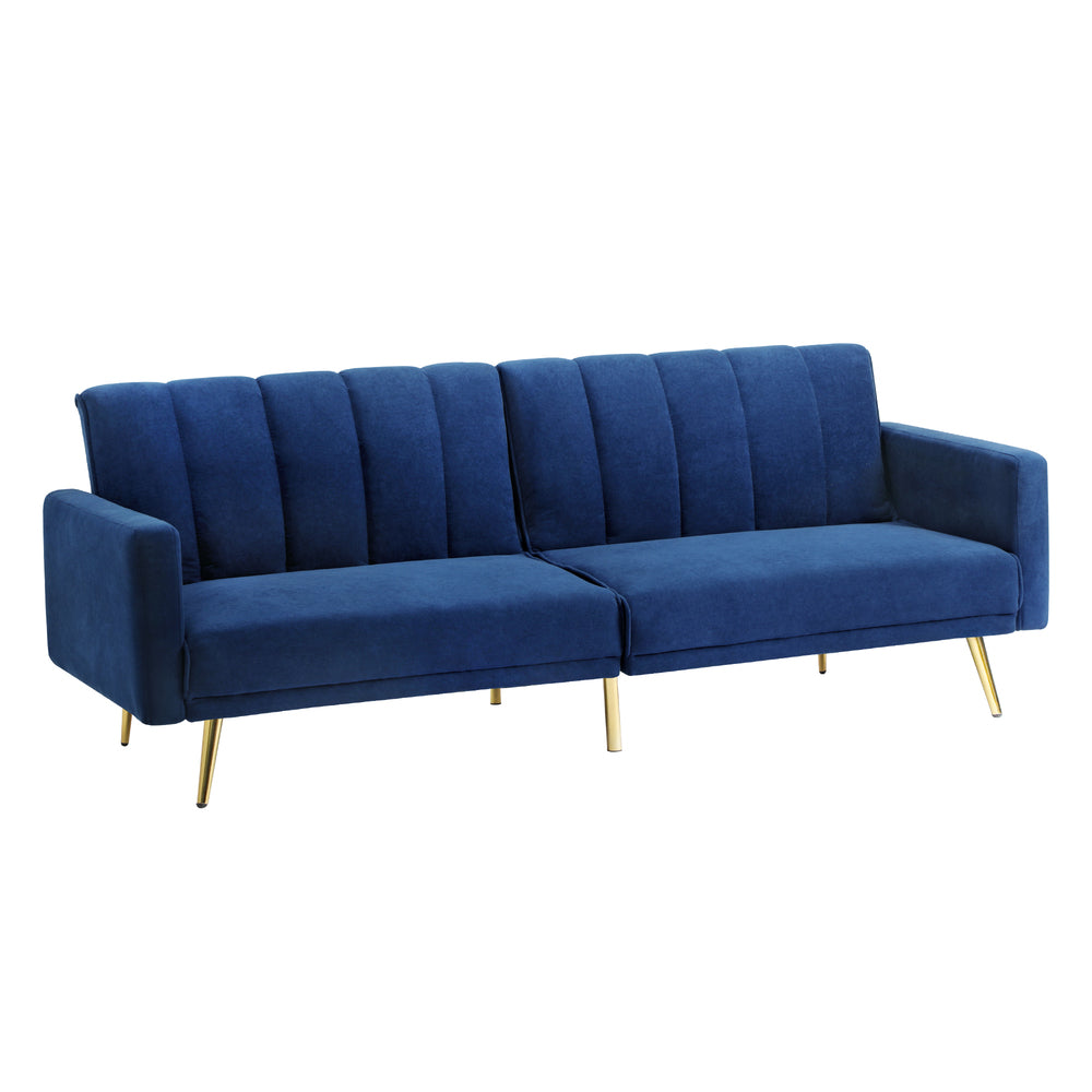 Lucrezia Velvet 3 Seater Sofa Couch and Fold Out Futon Bed | Adjustable Luxury Futon Sofa Couch