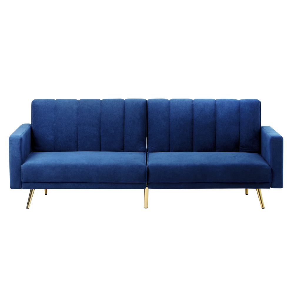 Lucrezia Velvet 3 Seater Sofa Couch and Fold Out Futon Bed | Adjustable Luxury Futon Sofa Couch