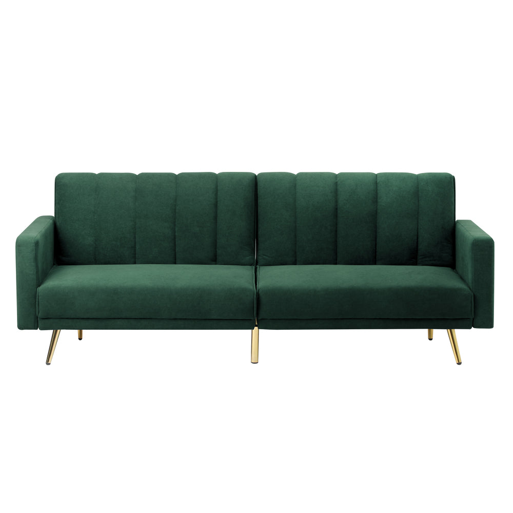 Lucrezia Velvet 3 Seater Sofa Couch and Fold Out Futon Bed | Adjustable Luxury Futon Sofa Couch