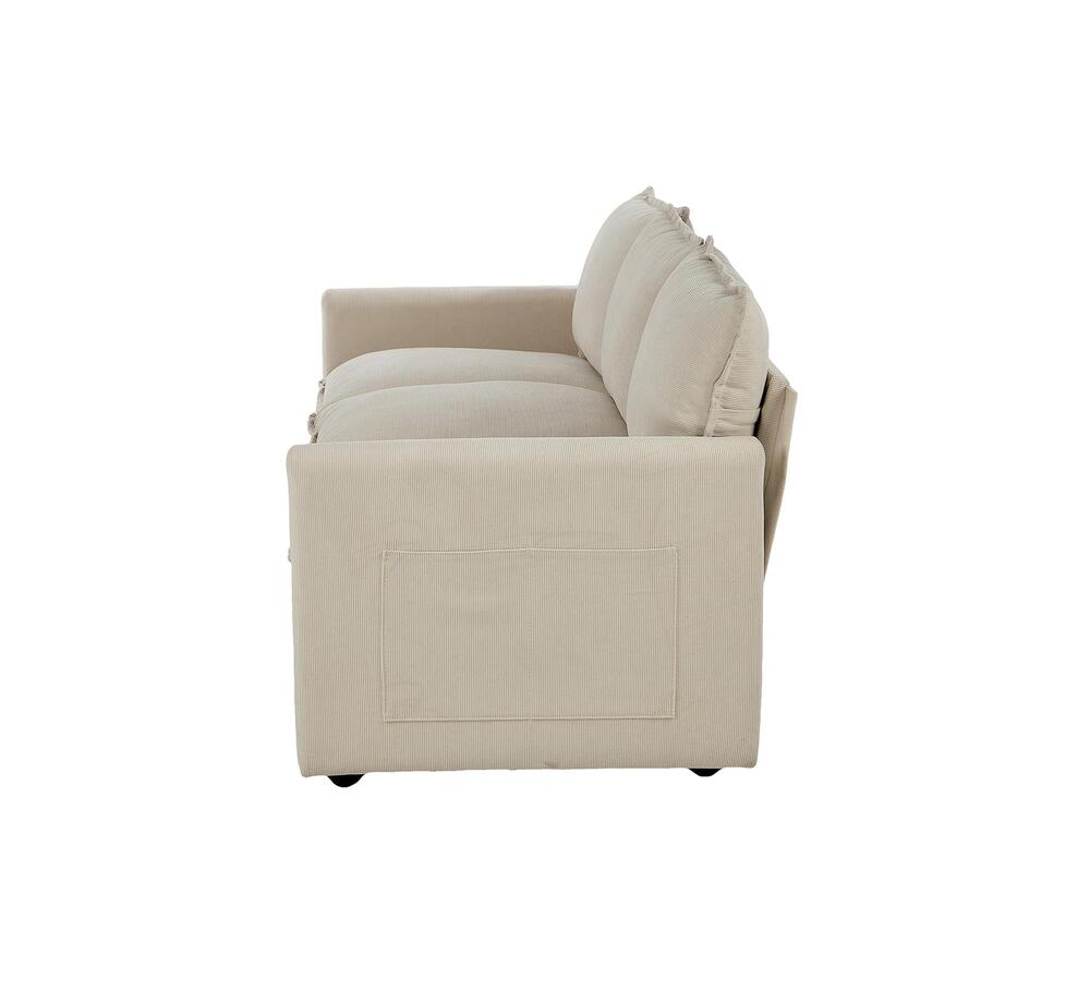 Nico Ultra Plush Fabric Modular Sofa Lounge | Soft Corduroy Fabric Modular Sofa Thick Cushions
