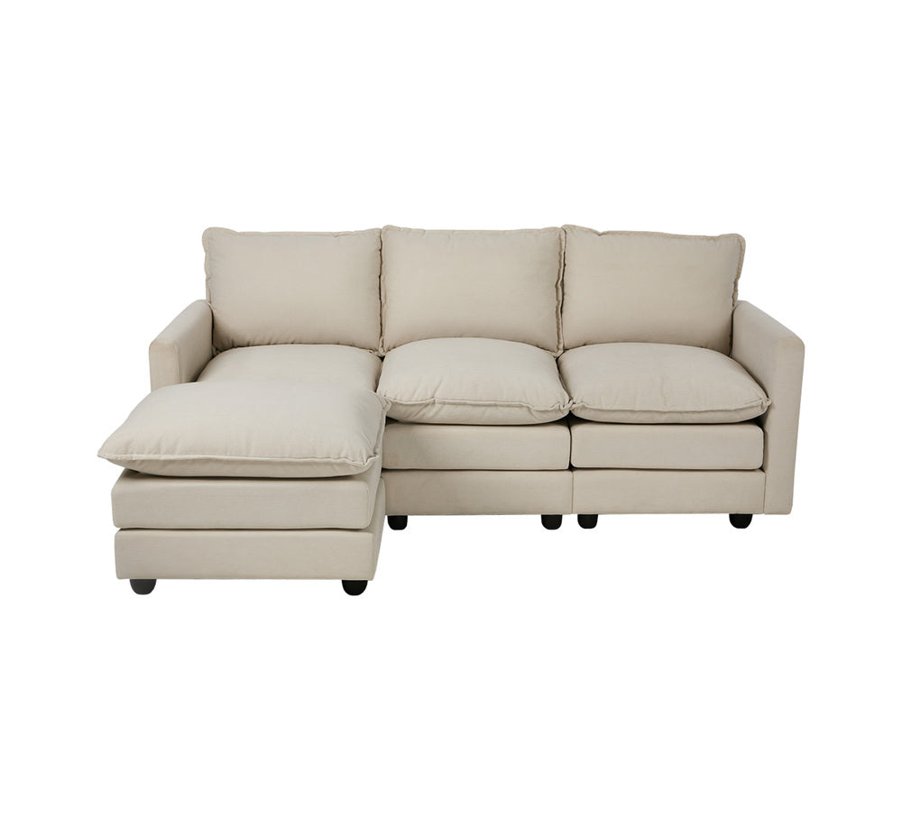 Nico Ultra Plush Fabric Modular Sofa Lounge | Soft Corduroy Fabric Modular Sofa Thick Cushions