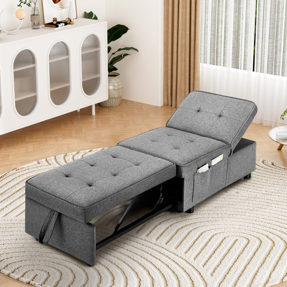 Palermo 4 in 1 Convertible Sofa Bed Ottoman | Multi Purpose Storage Couch Lounge Daybed