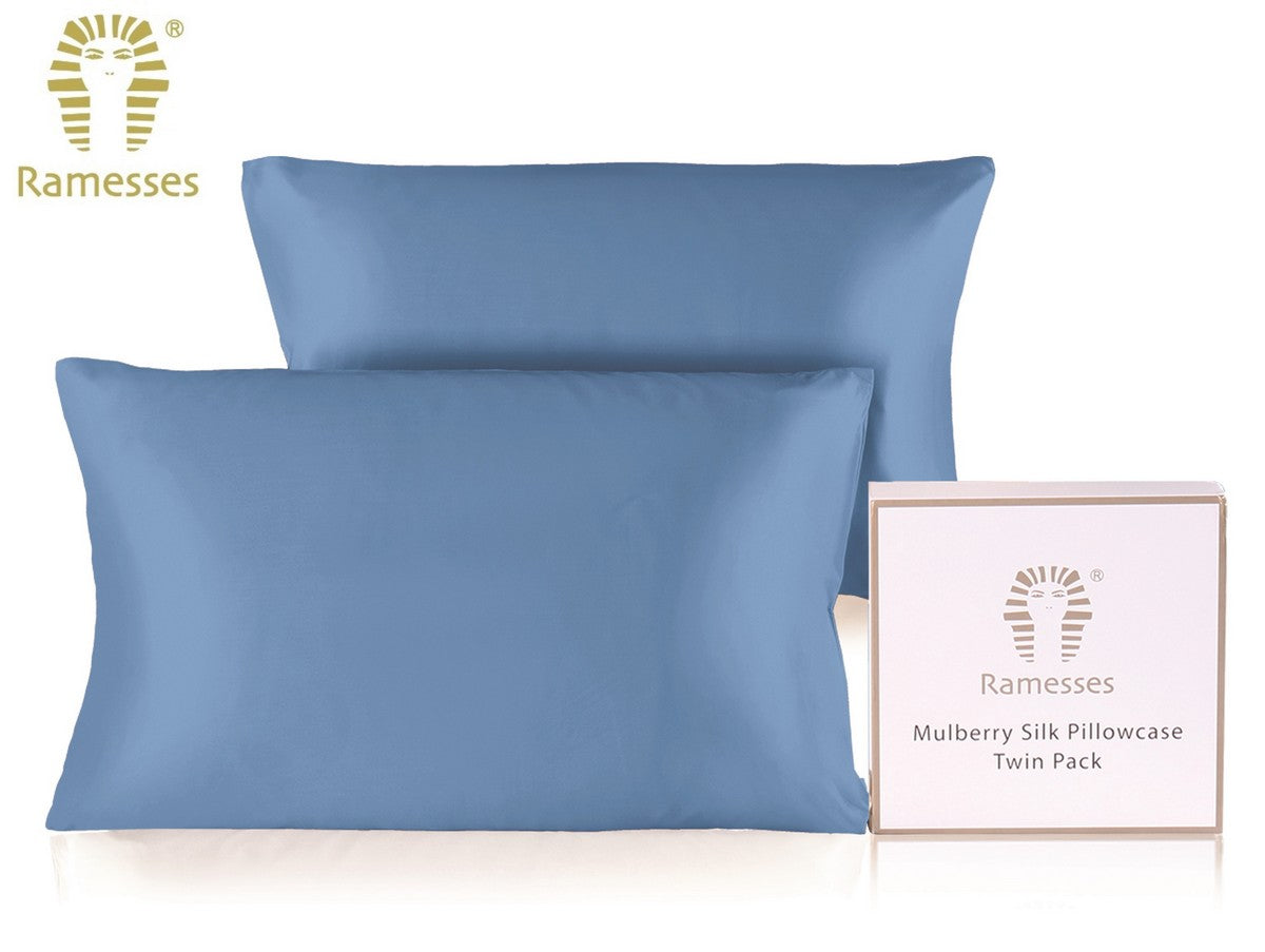 Ramesses Ultra Soft Premium Twin Pack Mulberry Silk Pillowcases