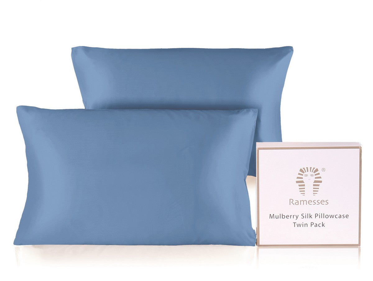 Ramesses Ultra Soft Premium Twin Pack Mulberry Silk Pillowcases