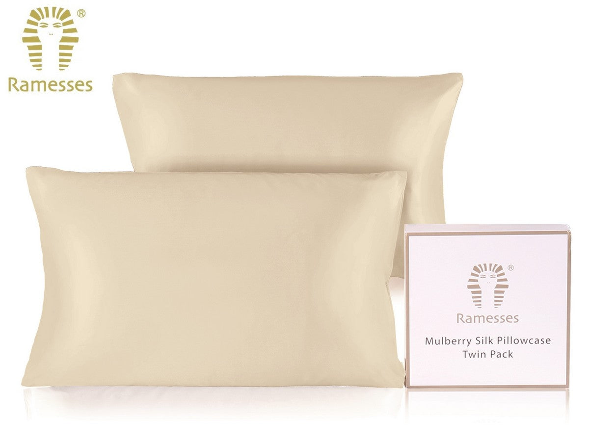 Ramesses Ultra Soft Premium Twin Pack Mulberry Silk Pillowcases
