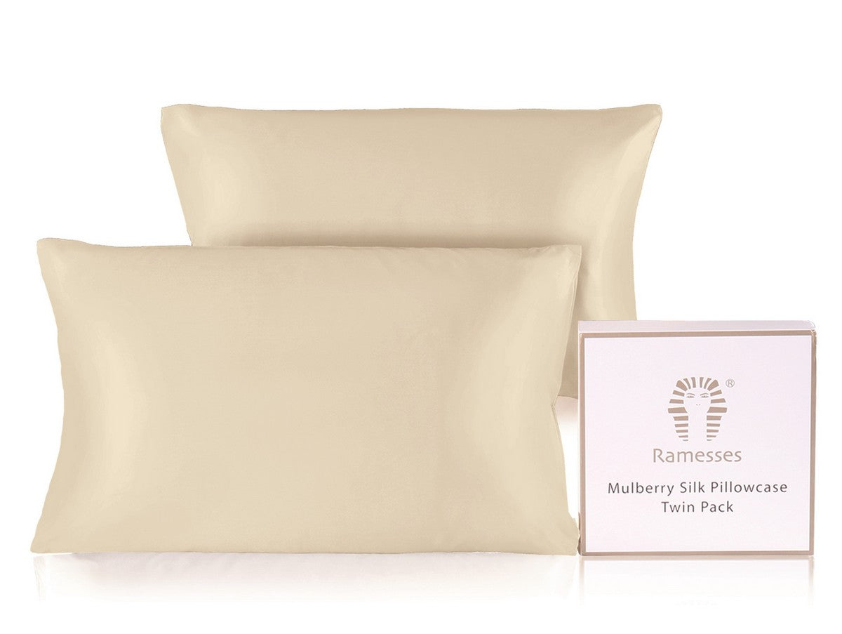 Ramesses Ultra Soft Premium Twin Pack Mulberry Silk Pillowcases