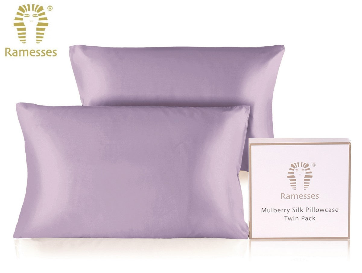 Ramesses Ultra Soft Premium Twin Pack Mulberry Silk Pillowcases