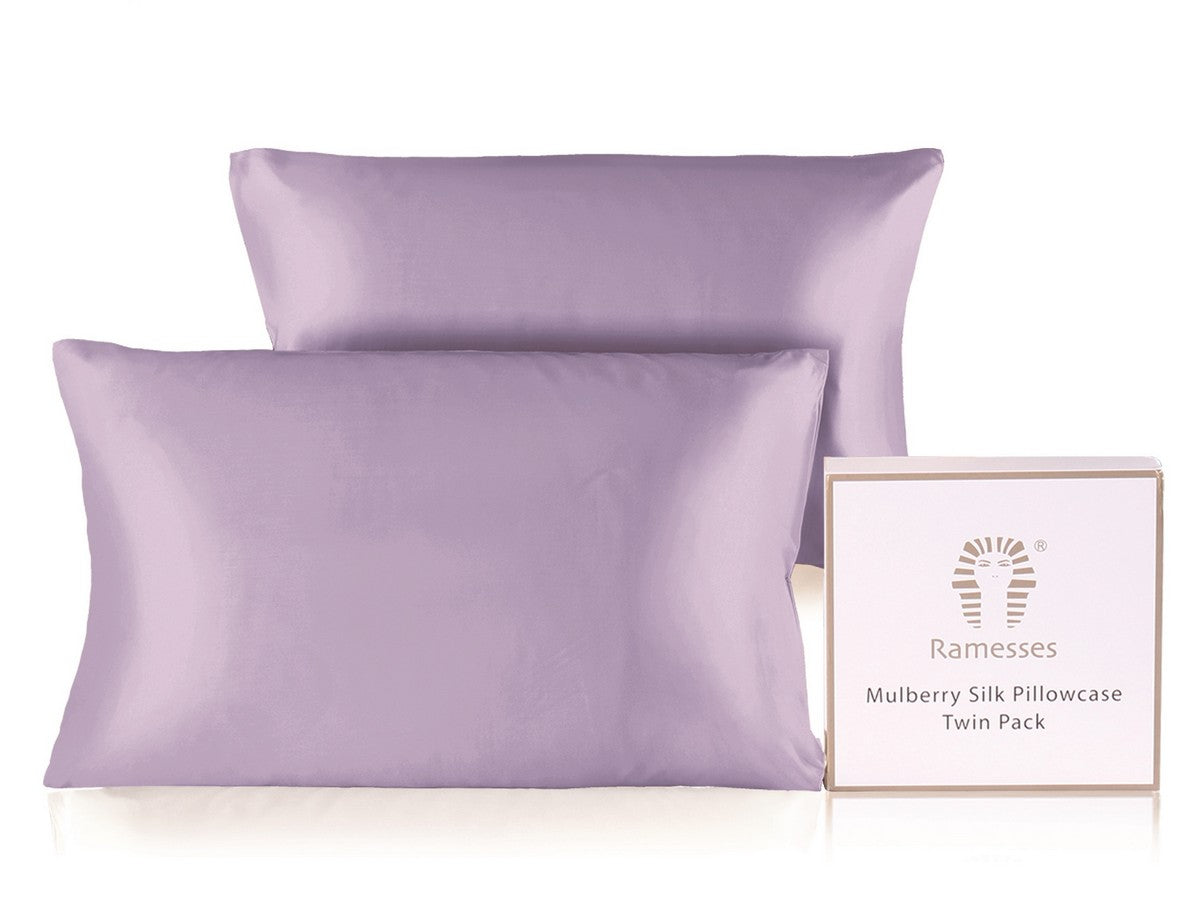 Ramesses Ultra Soft Premium Twin Pack Mulberry Silk Pillowcases