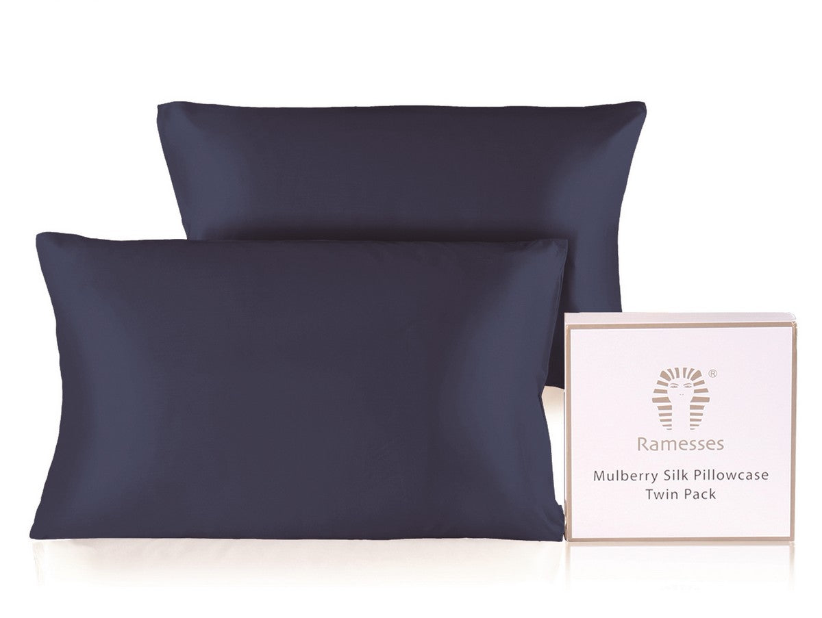 Ramesses Ultra Soft Premium Twin Pack Mulberry Silk Pillowcases
