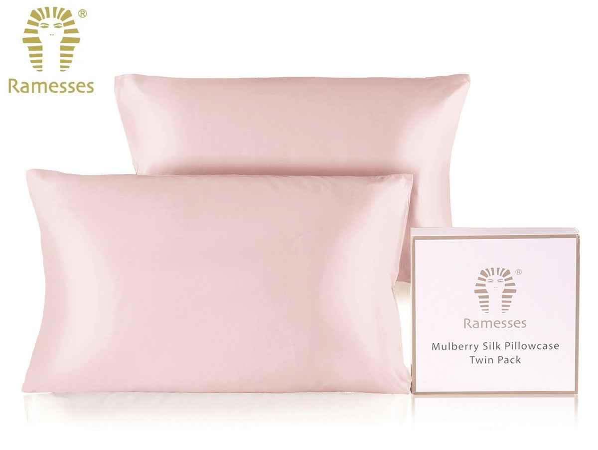 Ramesses Ultra Soft Premium Twin Pack Mulberry Silk Pillowcases