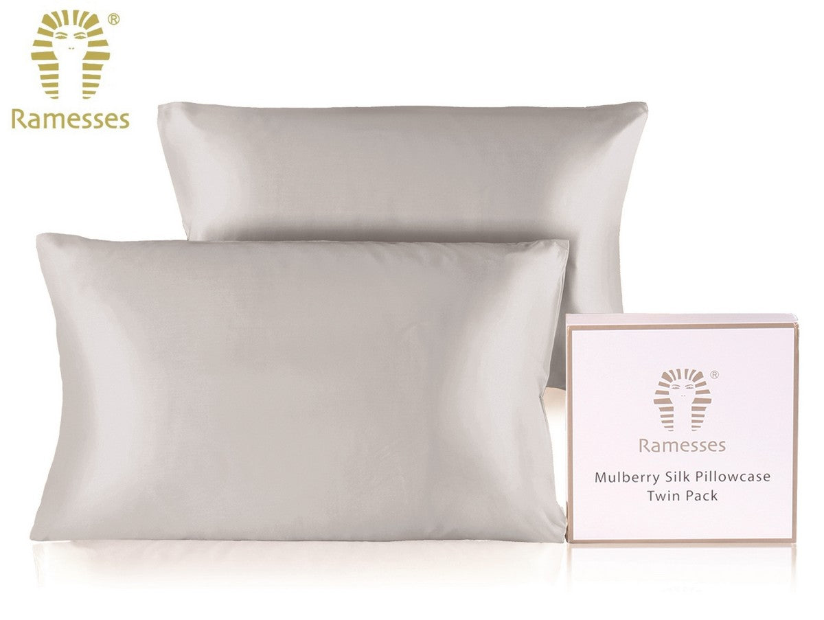 Ramesses Ultra Soft Premium Twin Pack Mulberry Silk Pillowcases