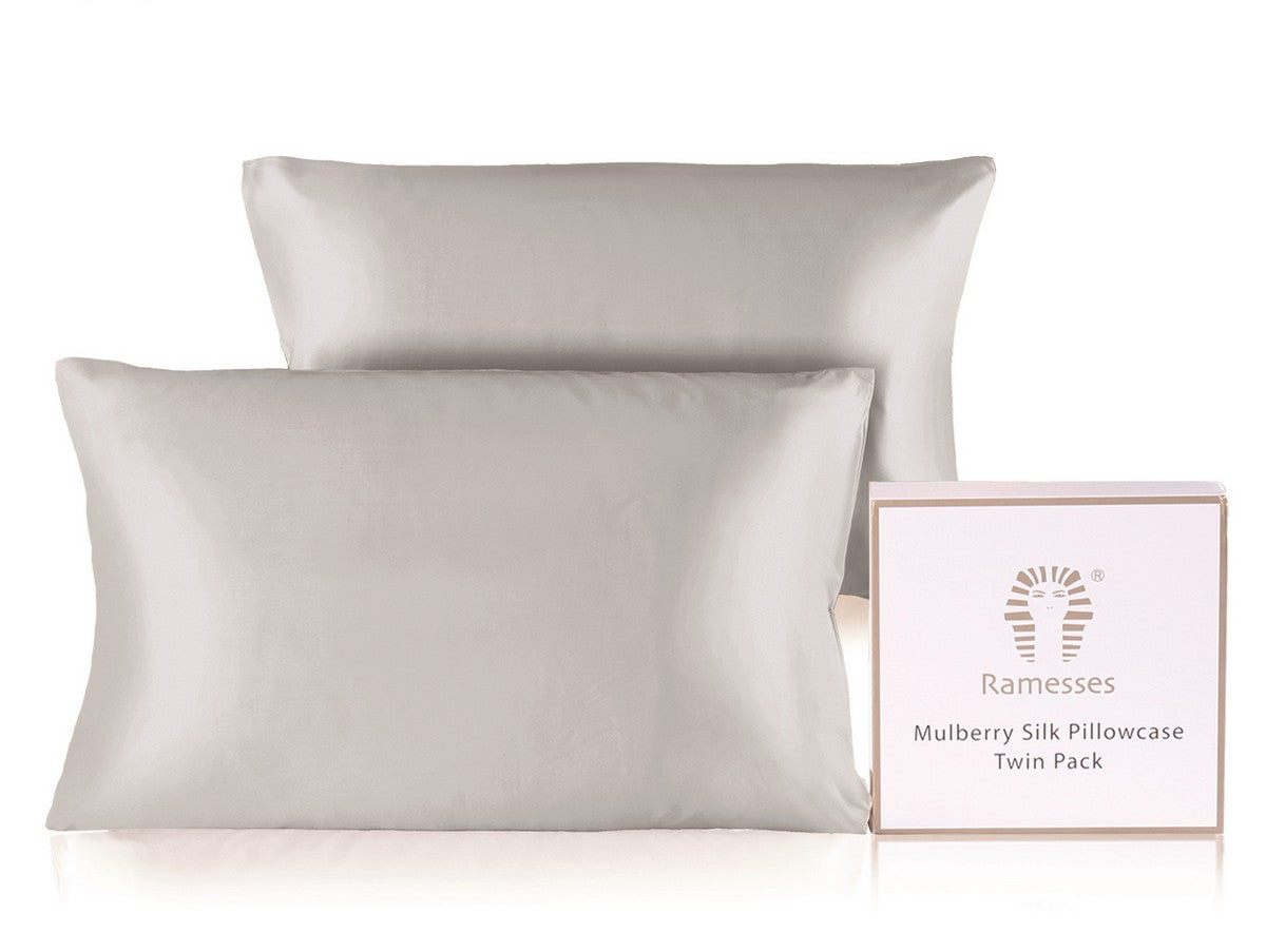 Ramesses Ultra Soft Premium Twin Pack Mulberry Silk Pillowcases