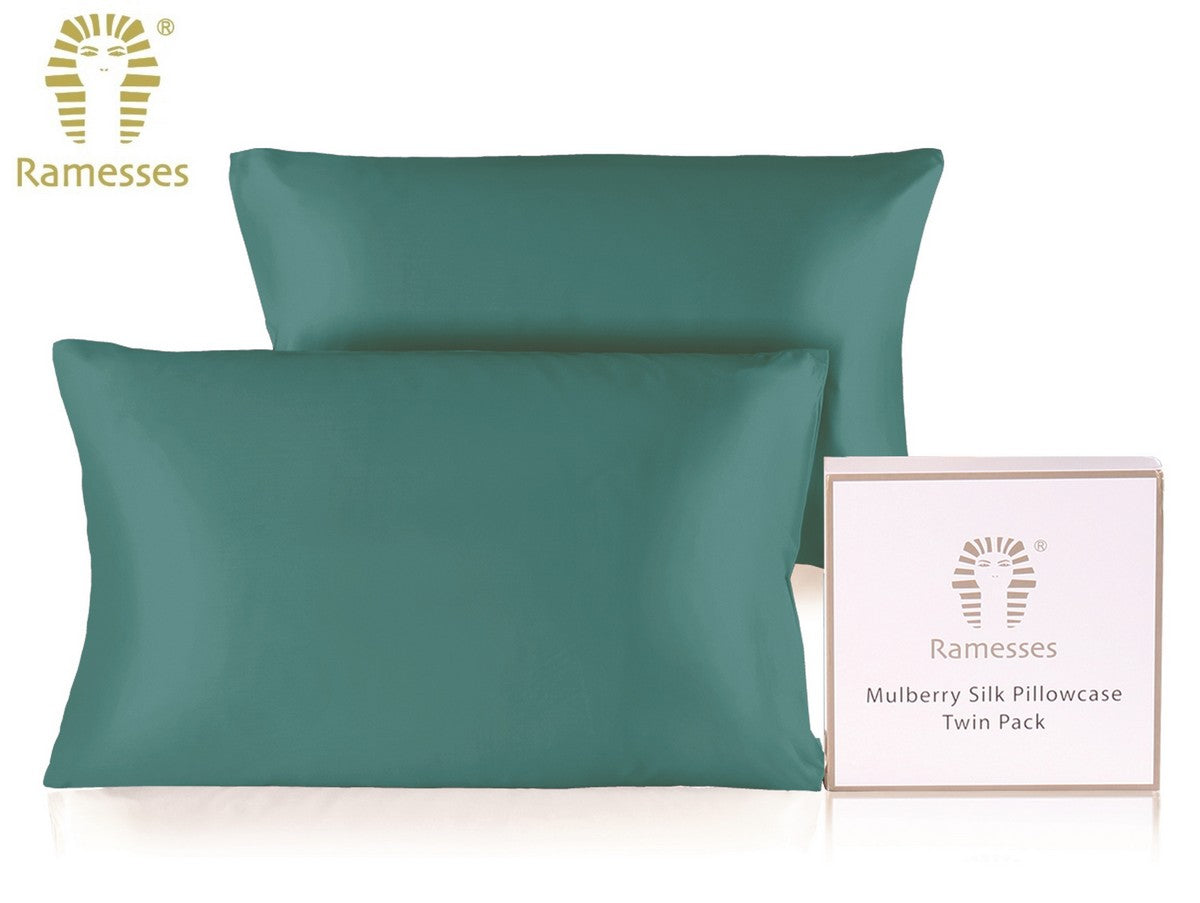 Ramesses Ultra Soft Premium Twin Pack Mulberry Silk Pillowcases