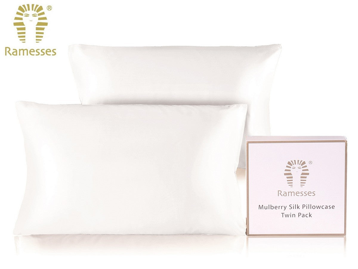 Ramesses Ultra Soft Premium Twin Pack Mulberry Silk Pillowcases