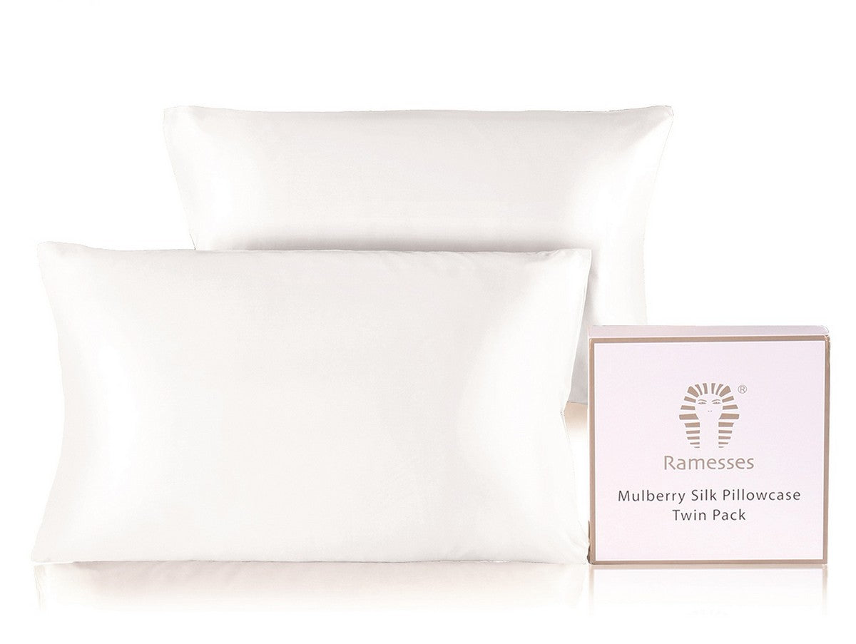 Ramesses Ultra Soft Premium Twin Pack Mulberry Silk Pillowcases