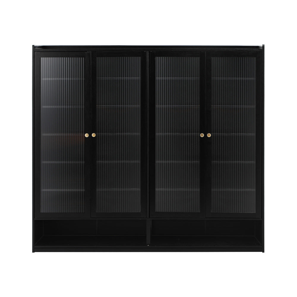 Rearo Centrum Modern 70 Pair Shoe Cabinet | Fluted Bamboo Shoe Storage Organiser