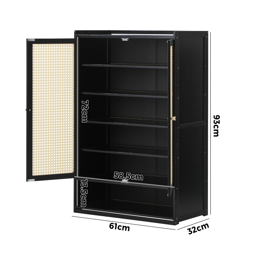 Bamboo Centrum Modern 30-70 Pair Shoe Cabinet | Rattan Style Bamboo Shoe Storage Organiser