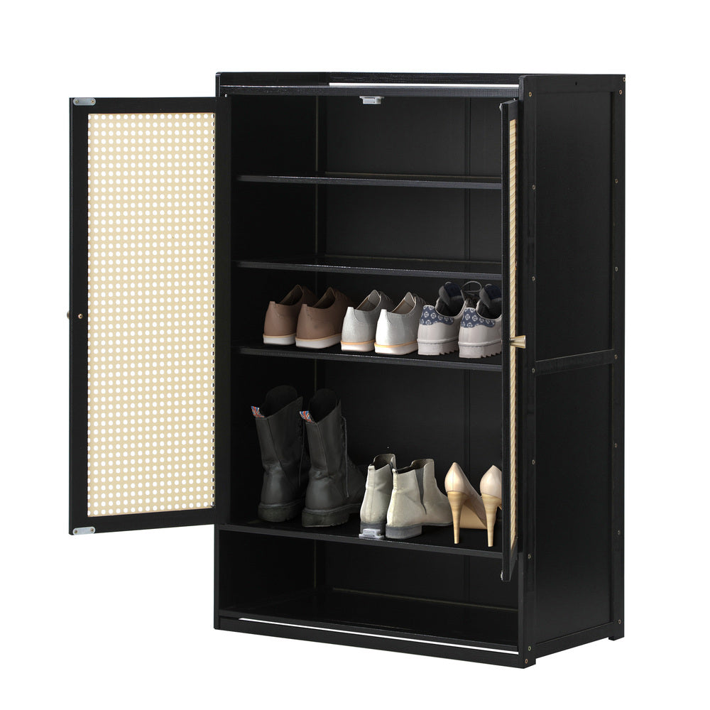 Bamboo Centrum Modern 30-70 Pair Shoe Cabinet | Rattan Style Bamboo Shoe Storage Organiser