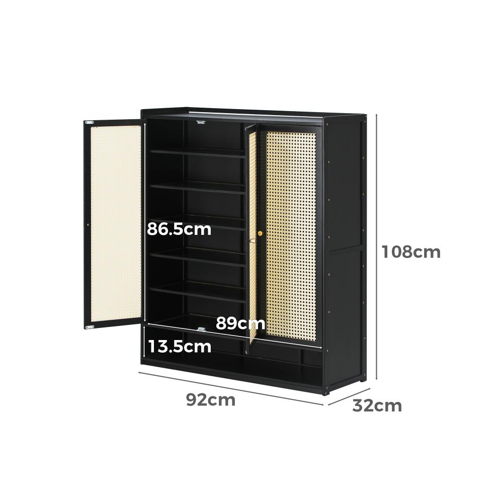 Bamboo Centrum Modern 30-70 Pair Shoe Cabinet | Rattan Style Bamboo Shoe Storage Organiser