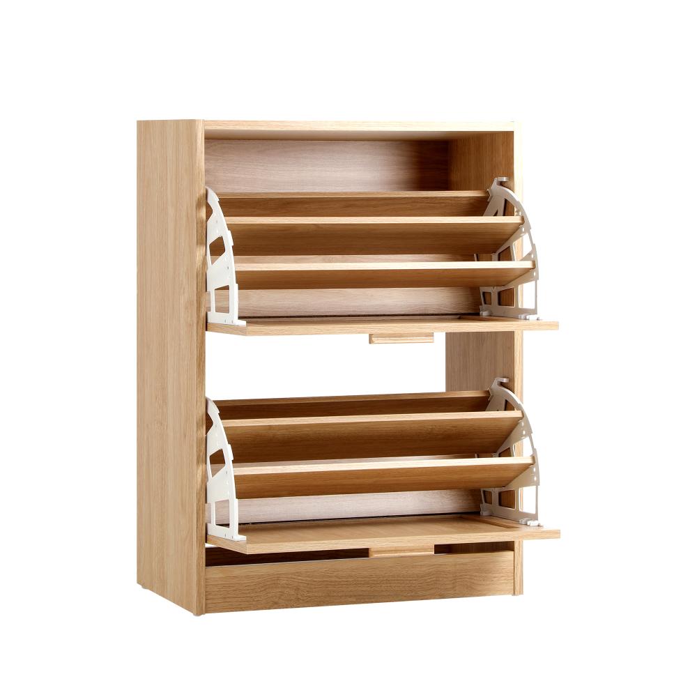 Abruzzi Genuine Rattan Shoe Storage Cabinet | Modern Elegant Wooden Shoe Rack Storage Organiser
