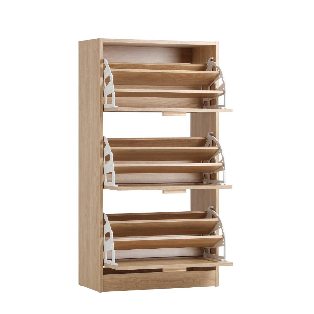 Abruzzi Genuine Rattan Shoe Storage Cabinet | Modern Elegant Wooden Shoe Rack Storage Organiser