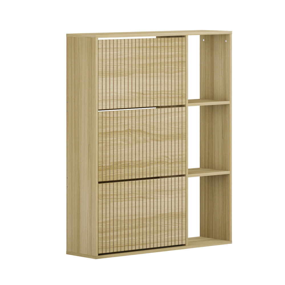 Amaro Noire Shoe Rack Cabinet and Display Unit | Two In One 30 Pair Shoe Storage Unit and Shelves