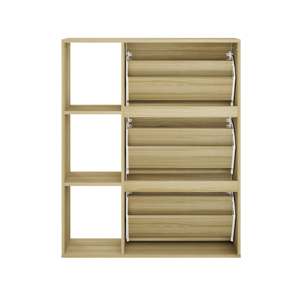 Amaro Noire Shoe Rack Cabinet and Display Unit | Two In One 30 Pair Shoe Storage Unit and Shelves