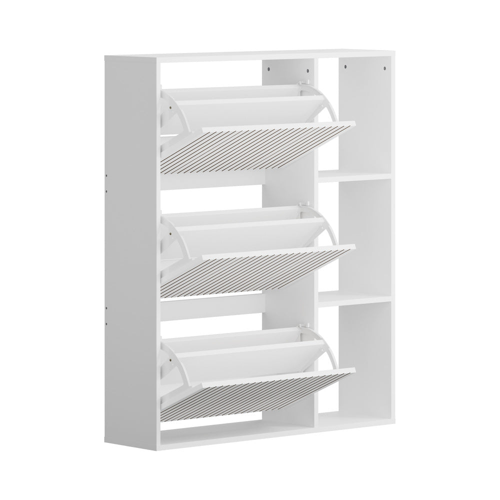 Amaro Noire Shoe Rack Cabinet and Display Unit | Two In One 30 Pair Shoe Storage Unit and Shelves
