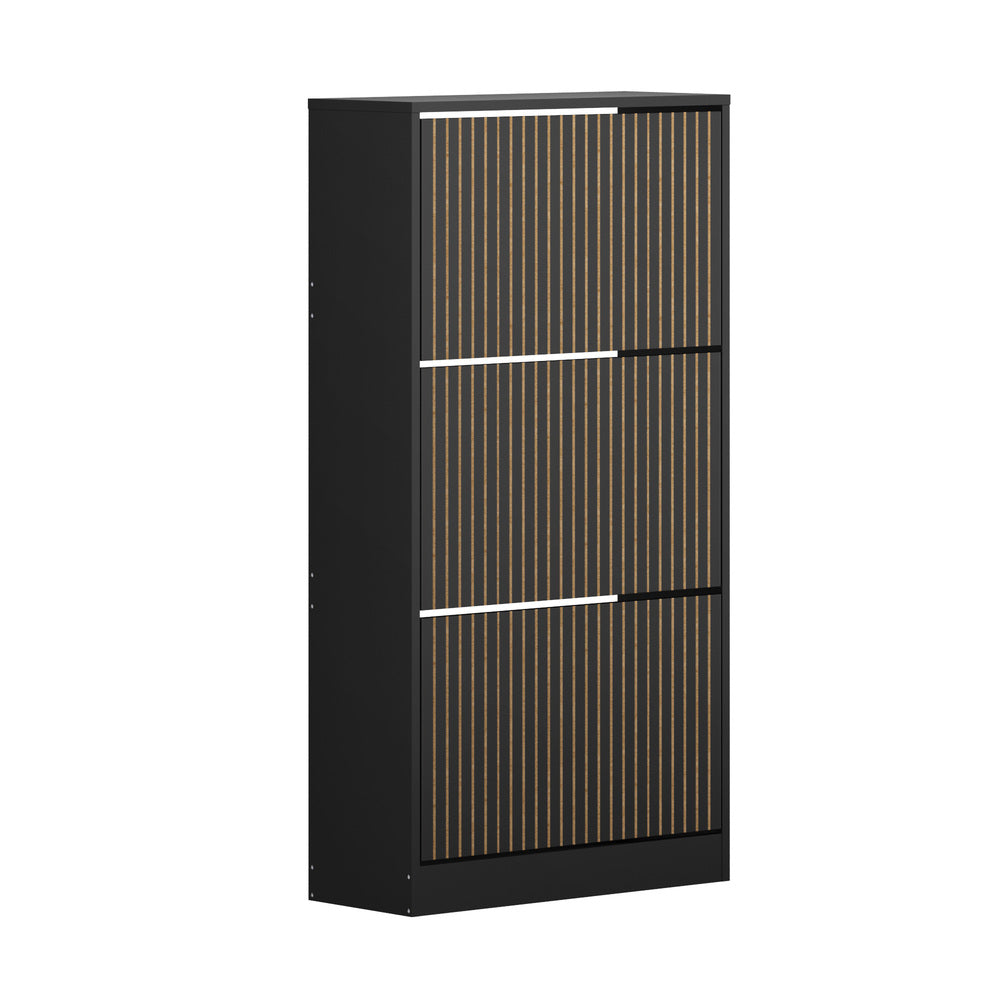 Amaro Noire Shoe Rack Cabinet | Modern Feature 30 Pair Shoe Storage Unit