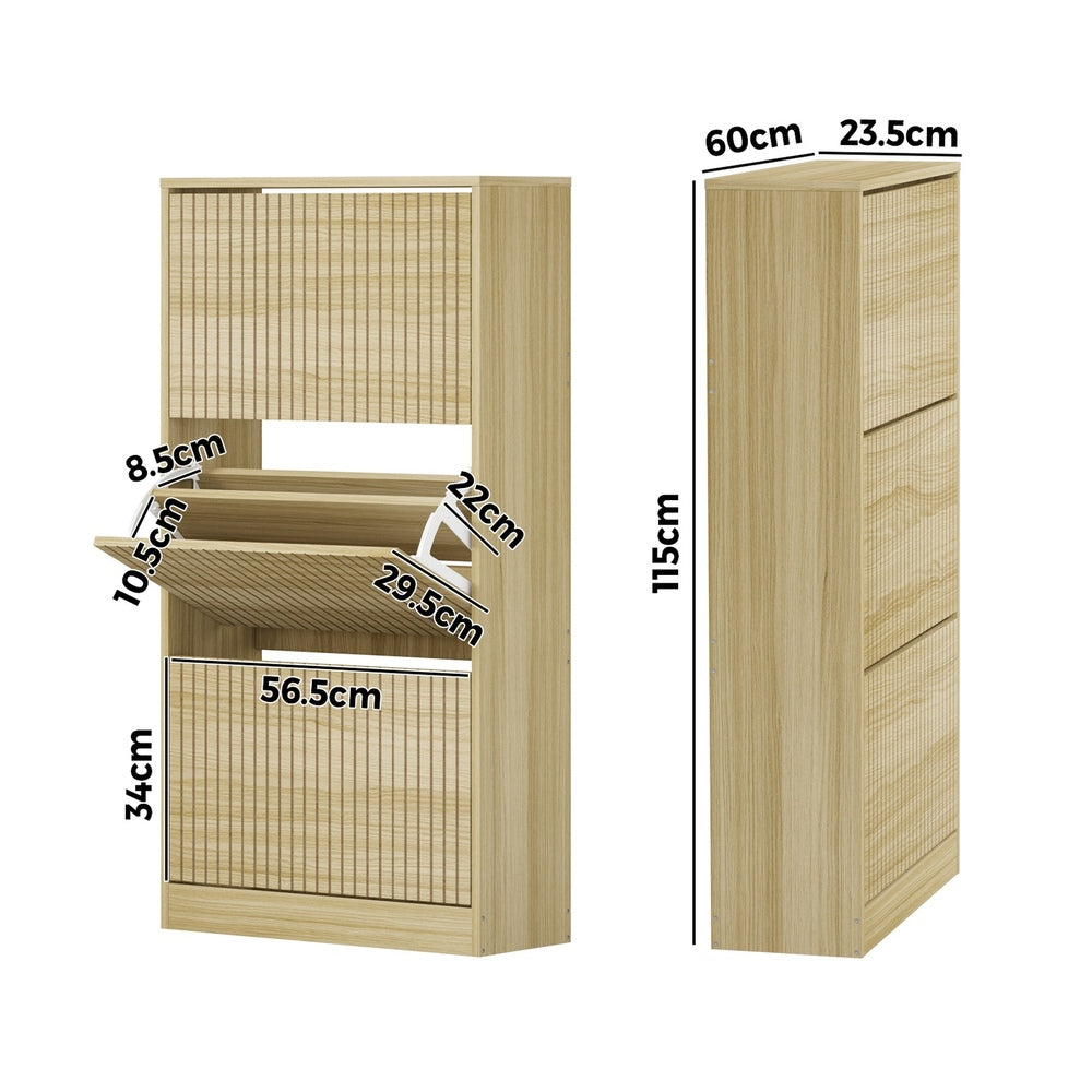 Amaro Noire Shoe Rack Cabinet | Modern Feature 30 Pair Shoe Storage Unit