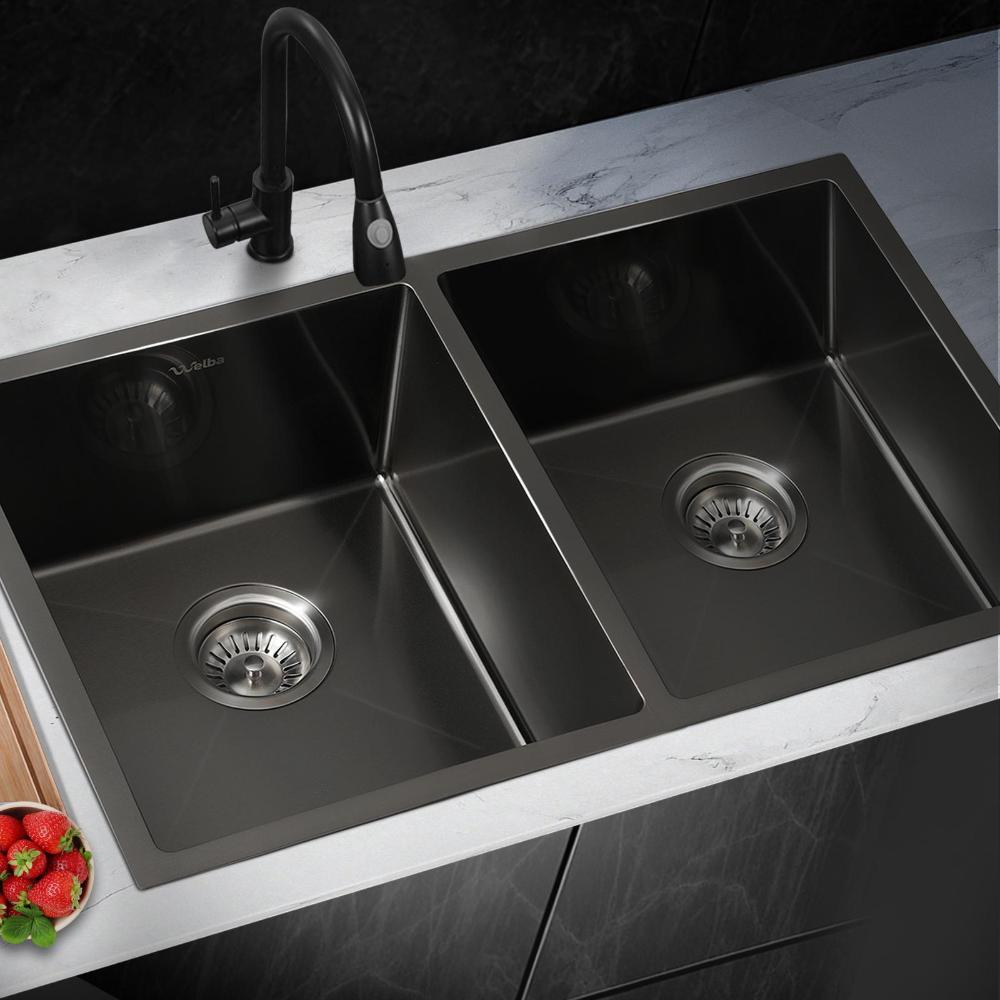 Super High Quality Stainless Steel Kitchen Sink in Black or Silver Finish | Kitchen Laundry Steel Sinks